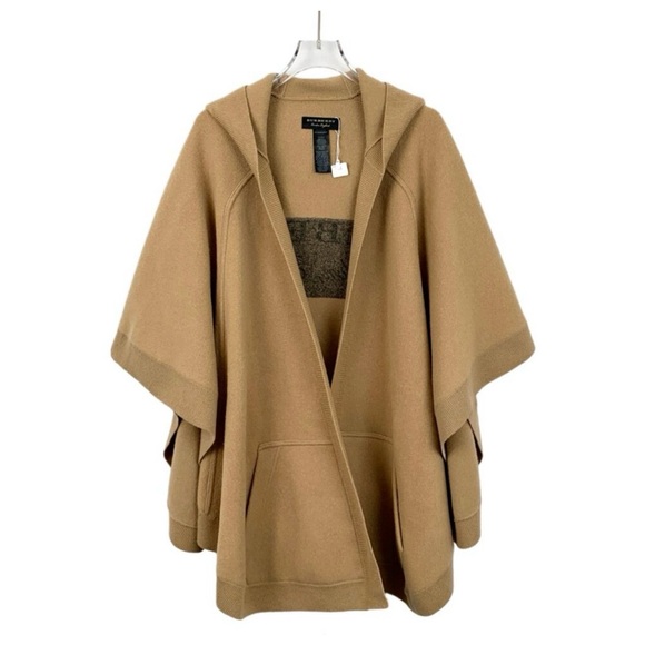 Burberry Tan Hooded Cape Coat